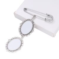 Sublimation Metal Oval Brooch（2 oval charms）