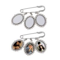 Sublimation Oval Brooch with 3 Tag