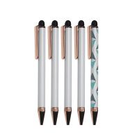 Sublimation metal pen-rose gold-with rubber tip(with shrink wrap)