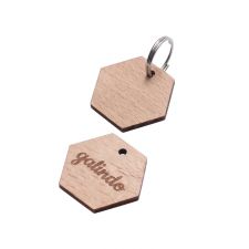 Laser Engraving Blank Wood Dog Pet Tag -hexagon