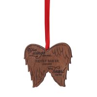 Laser Engraving Blank Wood Christmas Ornament-Angel Wing Shape