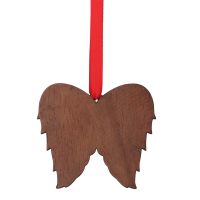 Laser Engraving Blank Wood Christmas Ornament-Angel Wing Shape