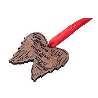 Laser Engraving Blank Wood Christmas Ornament-Angel Wing Shape