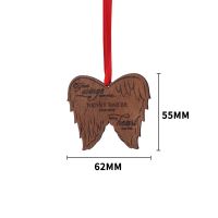 Laser Engraving Blank Wood Christmas Ornament-Angel Wing Shape