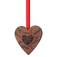 Laser Engraving Blank Wood Christmas Ornament-Heart