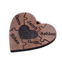 Laser Engraving Blank Wood Christmas Ornament-Heart