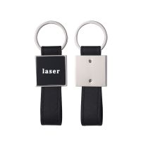 Laser Engraving Blank Leather Metal Keychain-square