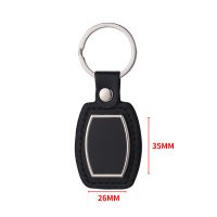 Laser Engraving Leather Metal Keychain with Black Aluminum Insert-PLS020