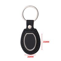 Laser Engraving Leather Metal Keychain with Black Aluminum Insert-PLS019