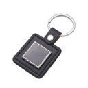 Laser Engraving Leather Metal Keychain with Black Aluminum Insert-PLS018