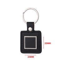 Laser Engraving Leather Metal Keychain with Black Aluminum Insert-PLS018