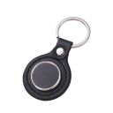 Laser Engraving Leather Metal Keychain with Black Aluminum Insert-PLS017