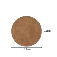 Subimation PU Leather Round Coasters-Brown