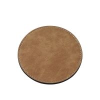 Subimation PU Leather Round Coasters-Brown