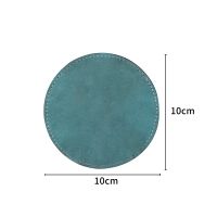 Subimation PU Leather Round Coasters-Malachite blue