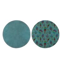 Subimation PU Leather Round Coasters-Malachite blue