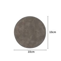 Subimation PU Leather Round Coasters-dark grey