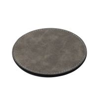 Subimation PU Leather Round Coasters-dark grey