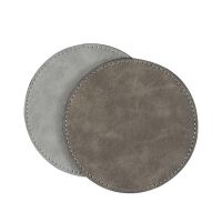 Subimation PU Leather Round Coasters-dark grey