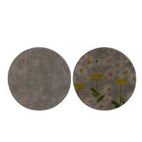 Subimation PU Leather Round Coasters-dark grey