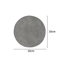 Subimation PU Leather Round Coasters-light grey