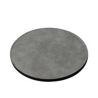 Subimation PU Leather Round Coasters-light grey