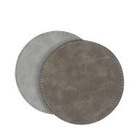 Subimation PU Leather Round Coasters-light grey