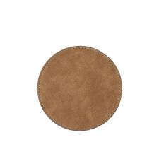 Subimation PU Leather Round Coasters-Brown