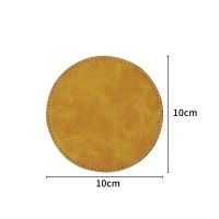 Subimation PU Leather Round Coasters-Yellow