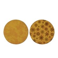 Subimation PU Leather Round Coasters-Yellow