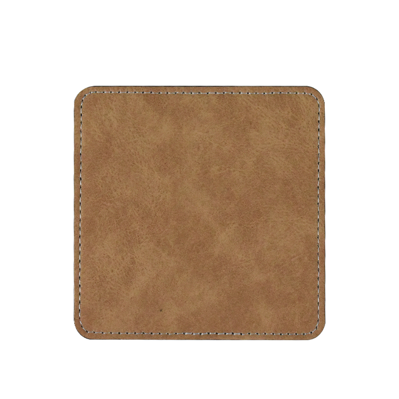 Subimation PU Leather Square Coasters-Brown