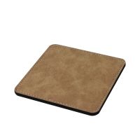 Subimation PU Leather Square Coasters-Brown