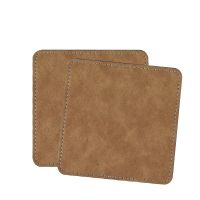 Subimation PU Leather Square Coasters-Brown