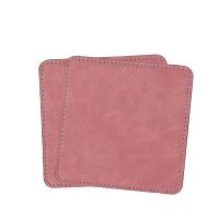 Subimation PU Leather Square Coasters-pink