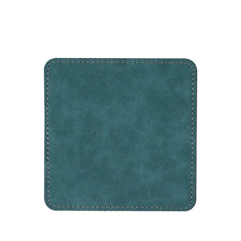 Subimation PU Leather Square Coasters-Malachite blue