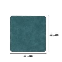 Subimation PU Leather Square Coasters-Malachite blue