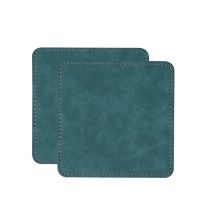 Subimation PU Leather Square Coasters-Malachite blue