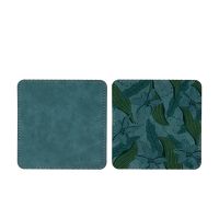 Subimation PU Leather Square Coasters-Malachite blue