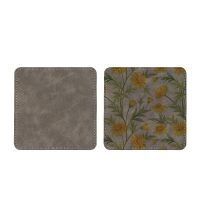 Subimation PU Leather Square Coasters-dark grey