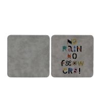 Subimation PU Leather Square Coasters-light grey