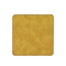 Subimation PU Leather Square Coasters-yellow