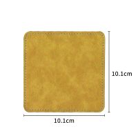 Subimation PU Leather Square Coasters-yellow