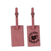 Sublimation Double-sided PU Leather Luggage Tag -pink