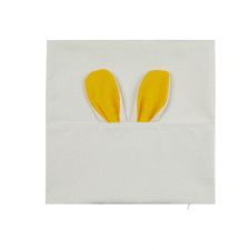 Sublimation Rabbit cotton linen pillow case-yellow