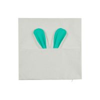 Sublimation Rabbit Bunny  Llinen pillow case-green