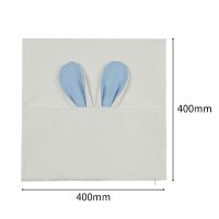 Sublimation Rabbit cotton linen pillow case-blue