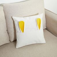 Sublimation Rabbit cotton linen pillow case-yellow BY089-YW