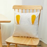 Sublimation Rabbit cotton linen pillow case-yellow BY089-YW