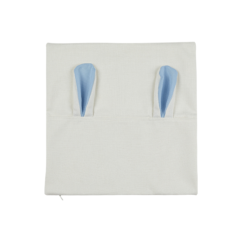 Sublimation Rabbit cotton linen pillow case-blue BY089-BE