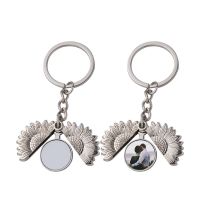 Sublimation Sunflower Locket Keychains Silver